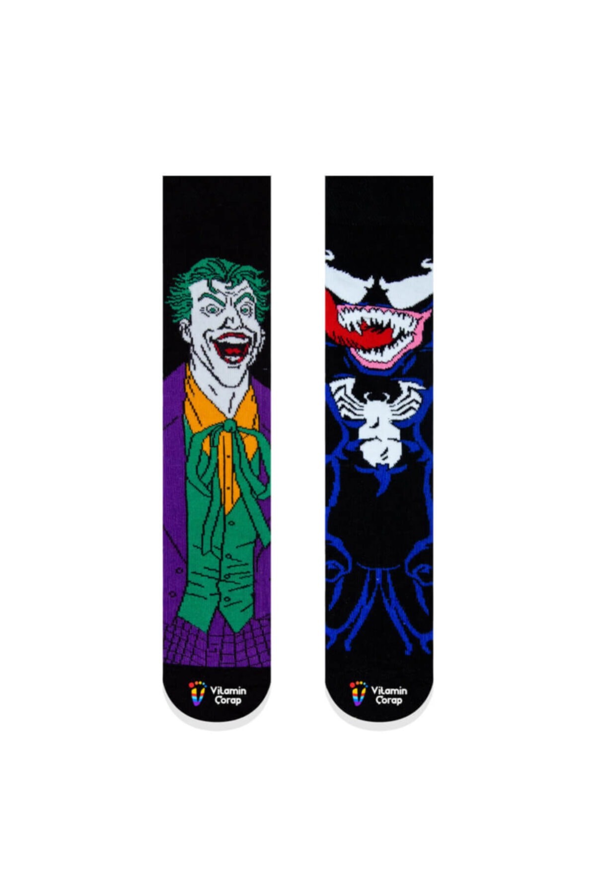 2'li Joker & Venom Renkli Çorap Set