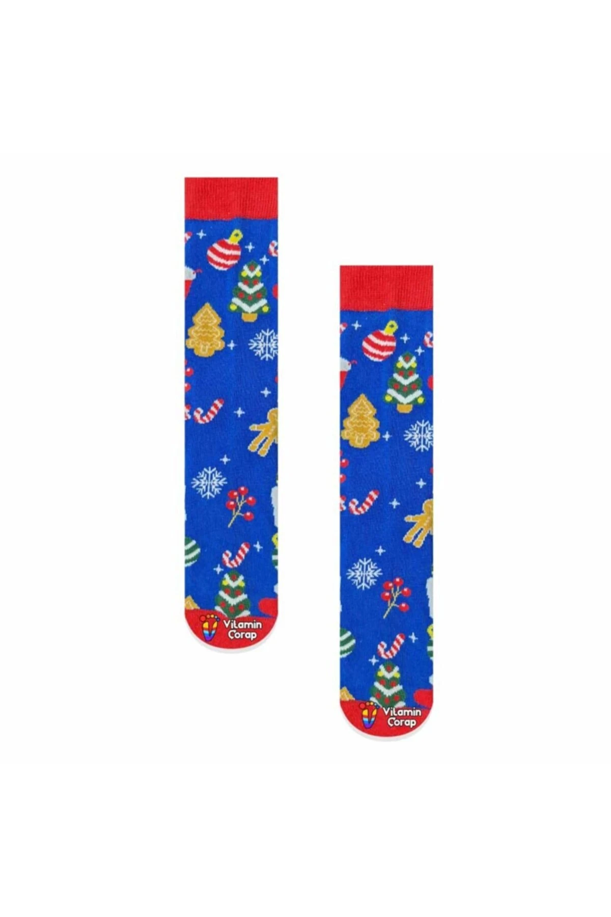 Noel Süslü Renkli Çorap