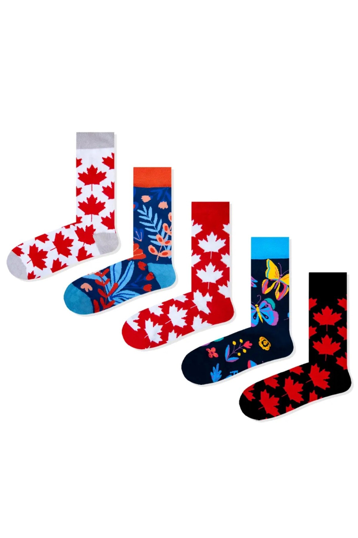 5'li Kanada Renkli Çorap Set