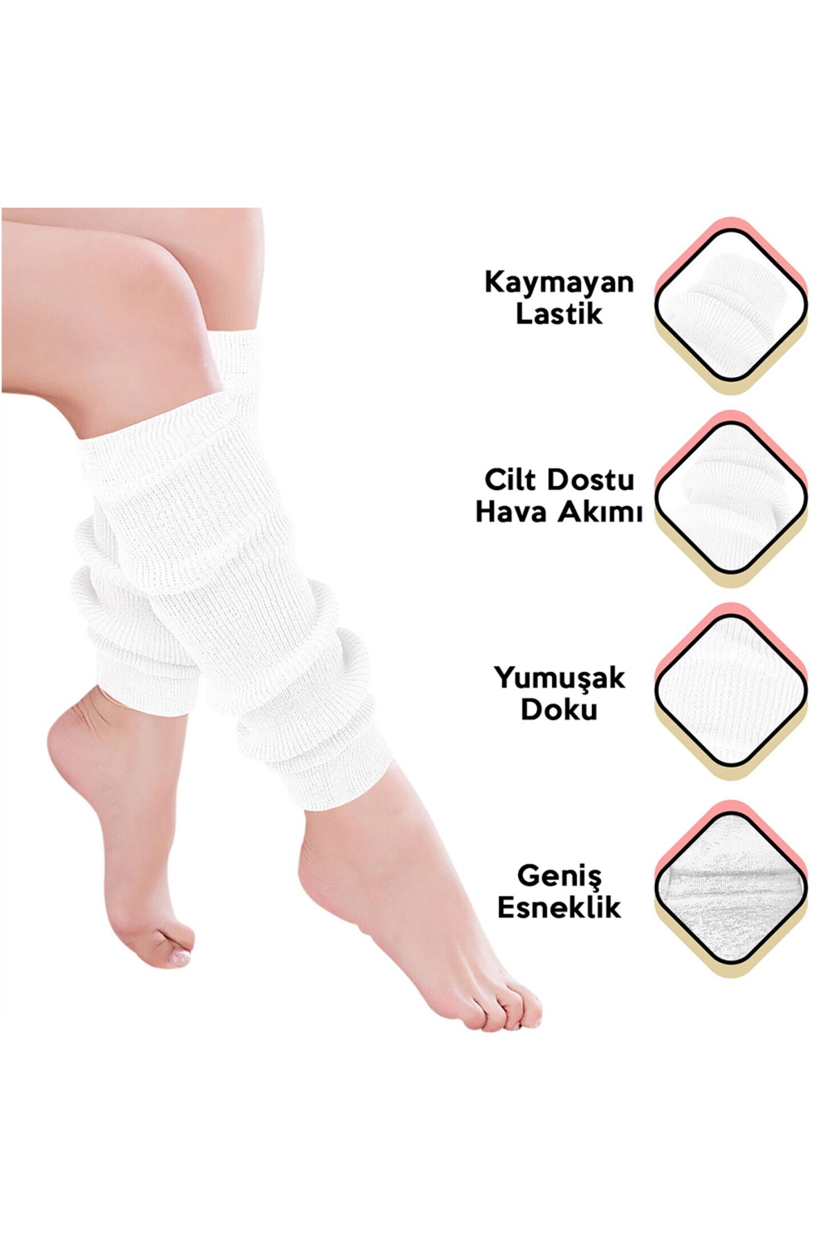 Örme Tozluk Beyaz