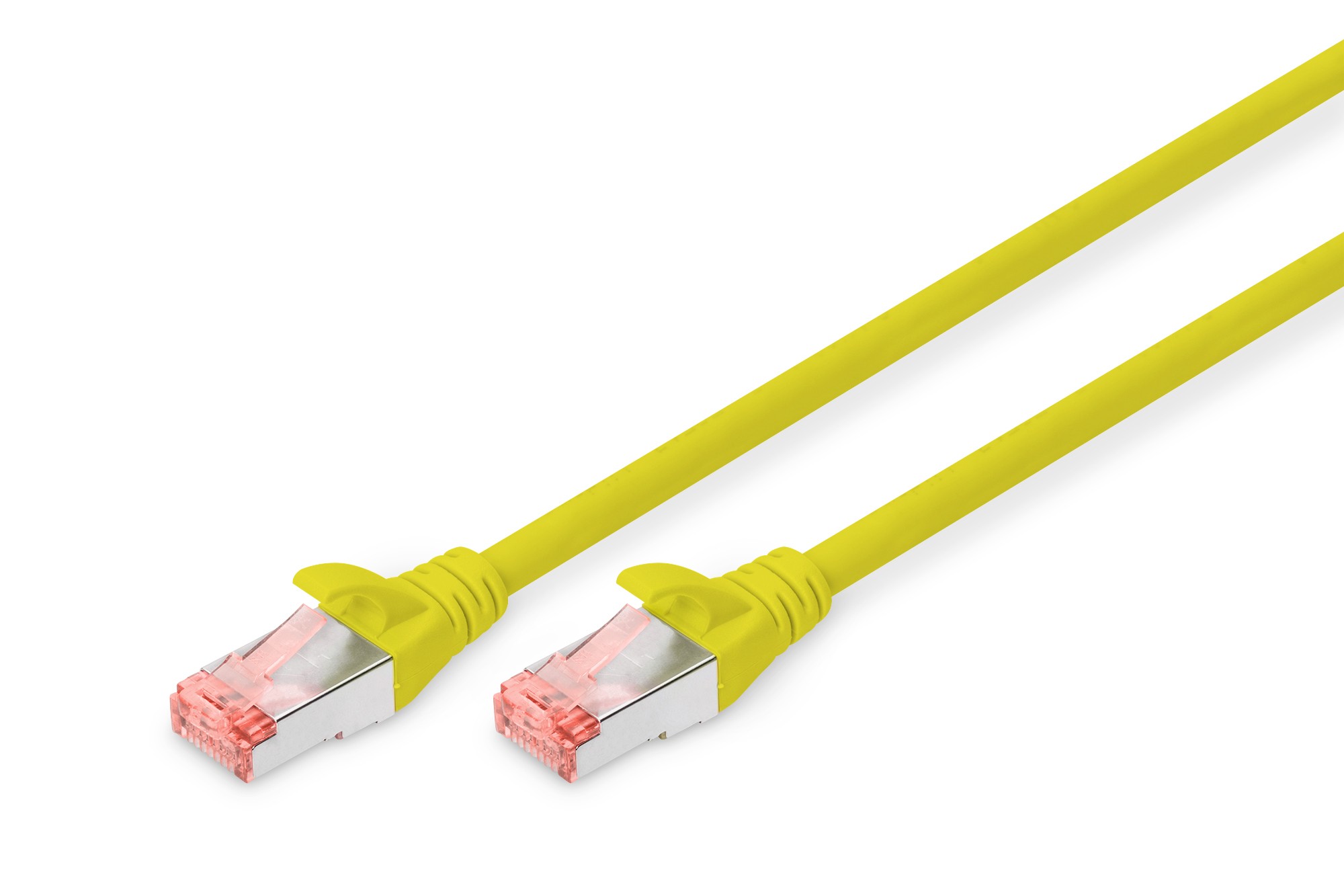 CAT 6 S-FTP bağlantı kablosu, bakır, LSZH AWG 27/7, uzunluk 1 m, sarı renk