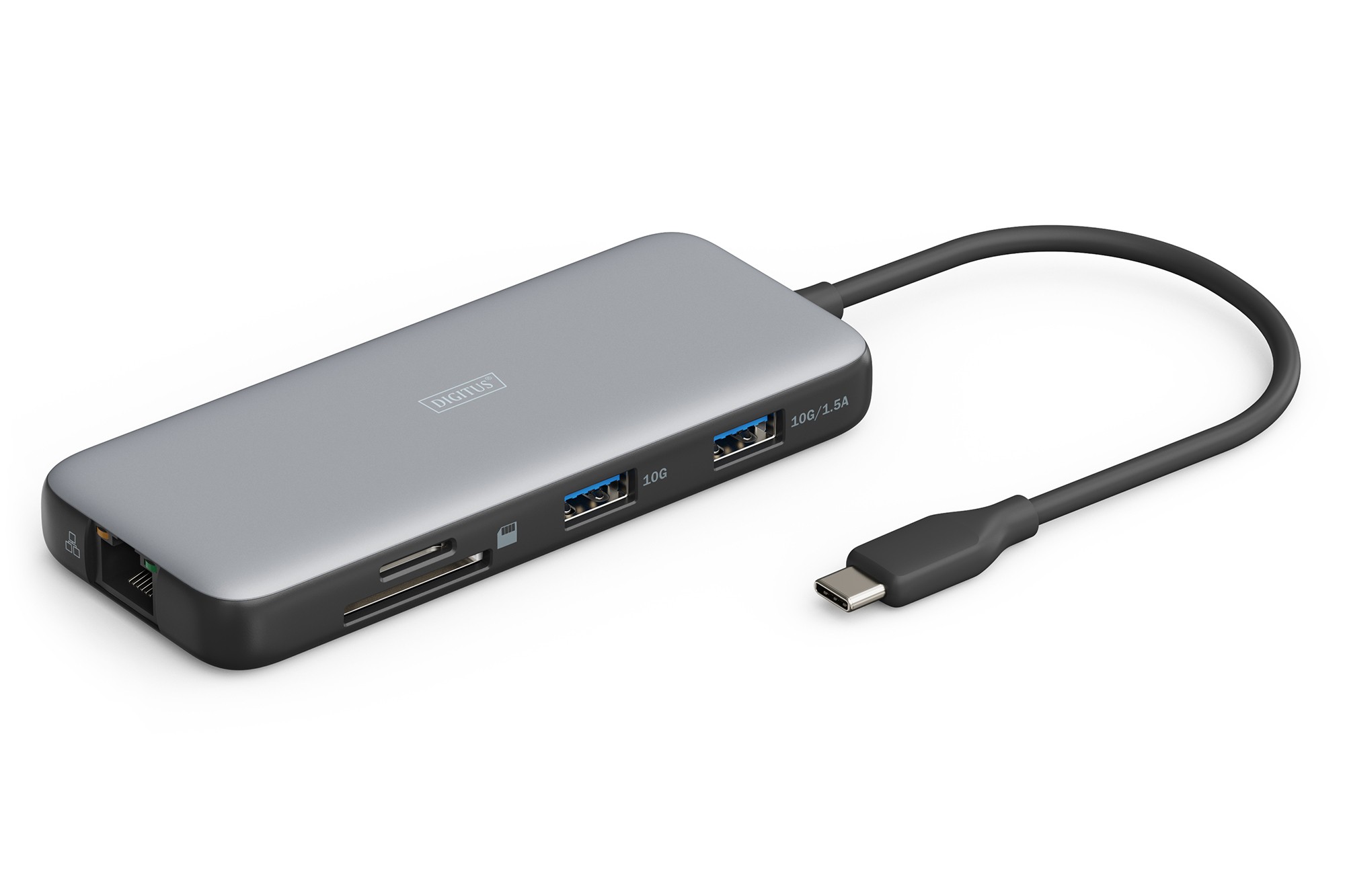 DIGITUS USB-C Docking Statio 3.2 Gen 2 bağlantı noktası (10 Gbit/s),7 Port