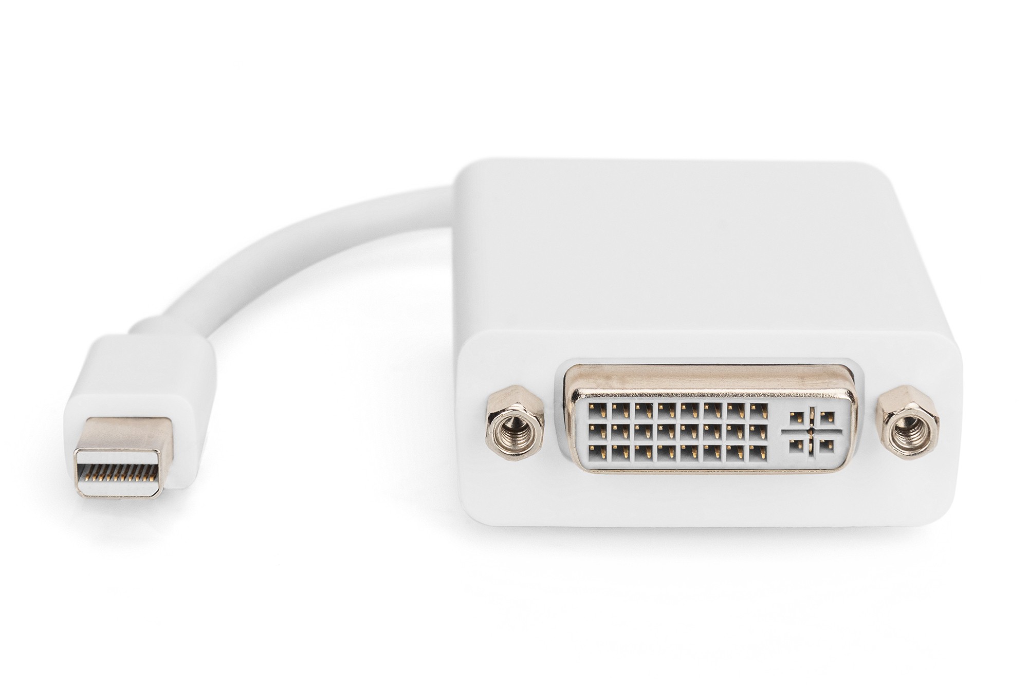 DisplayPort adaptör kablosu, mini DP - DVI (24+5) St/Bu, 0,15 m, DP 1.1a uyumlu, CE, we