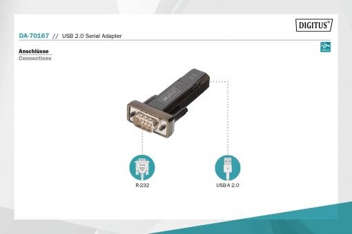 Digitus DA-70167 USB-RS232(SERİ) Çevirici + 80CM USB Kablo