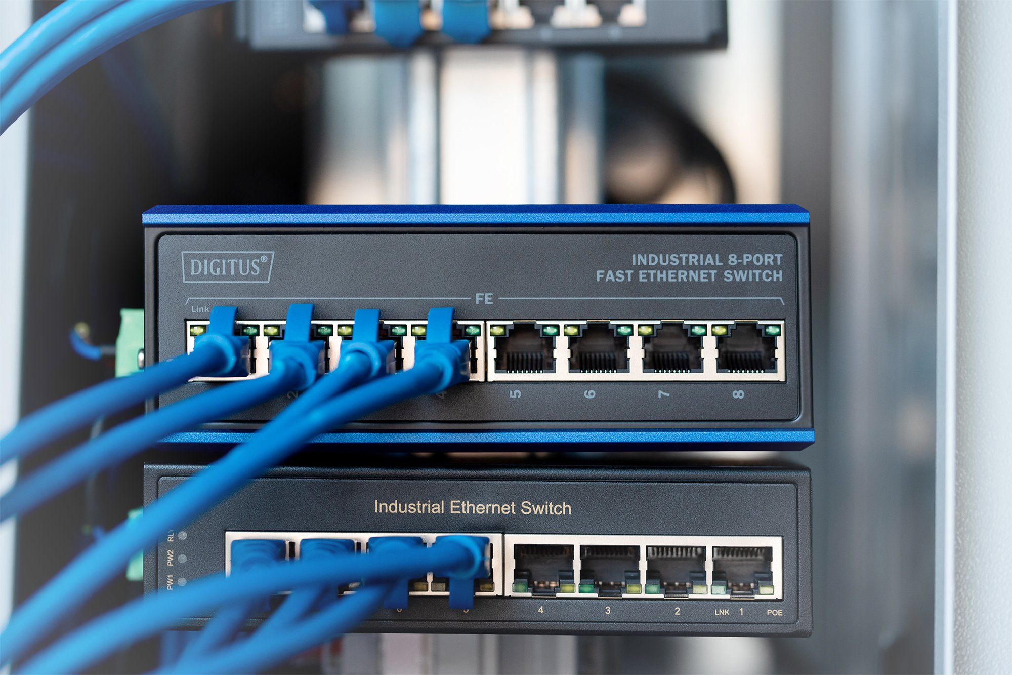 Digitus 8 Portlu Hızlı Ethernet Ağ Anahtarı, Endüstriyel, Yönetilmeyen, 1 RJ45 Uplink