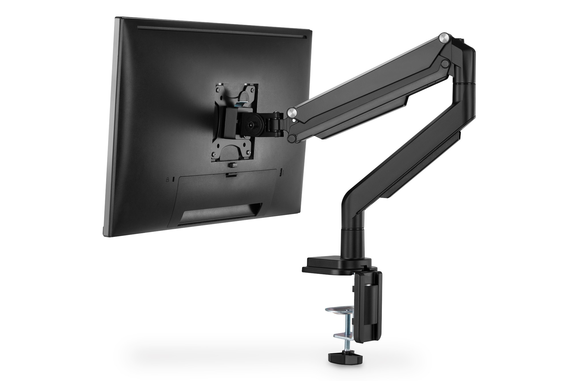 Tekli, gaz basınçlı yaya sahip sıkıştırmalı monitör tutucu 17-32", 9 kg (maks.), siyah