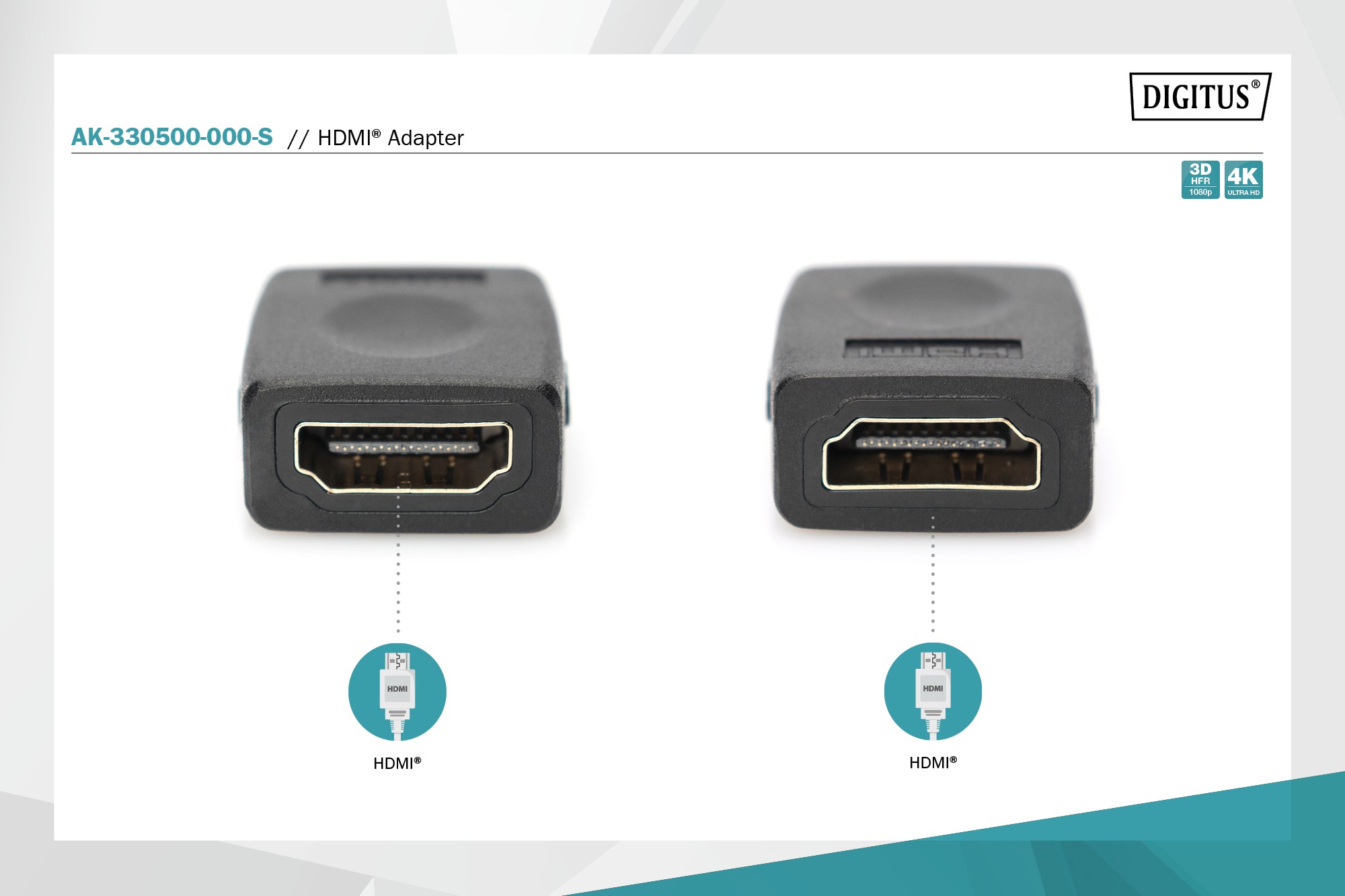 Hdmı Adaptör, Hdmı A (19 Pin) Dişi - Hdmı A (19 Pin) Dişi, Siyah Renk