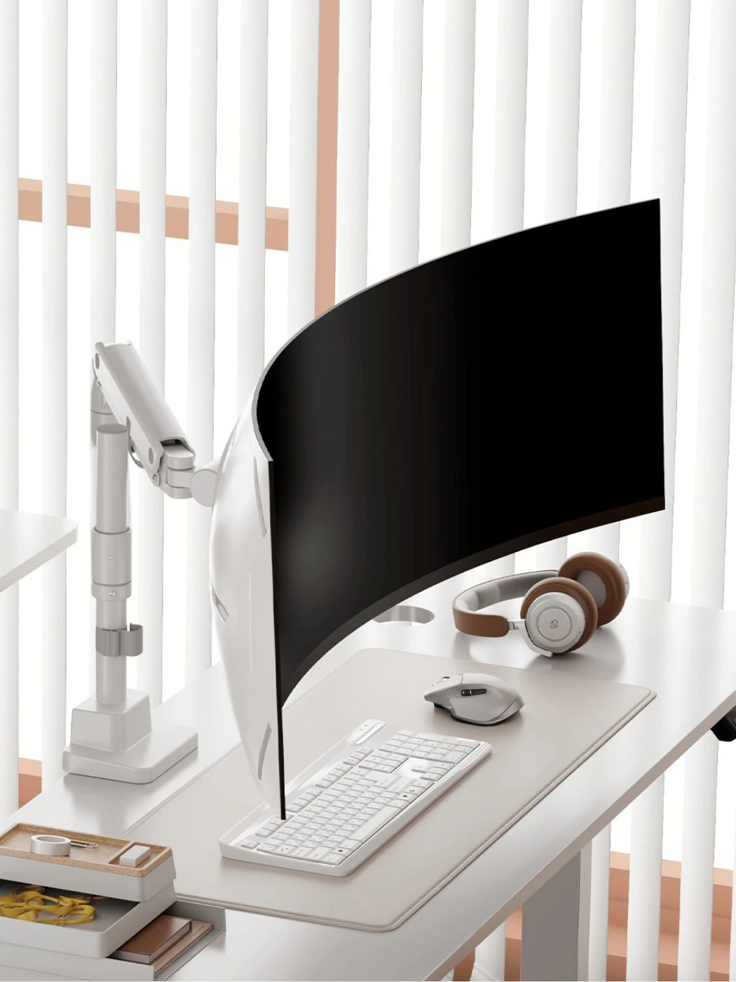 57" Kadar Uyumlu Gaz Yaylı Monitör Kolu | 27 kg Taşıma Kapasiteli, Tam Hareketli