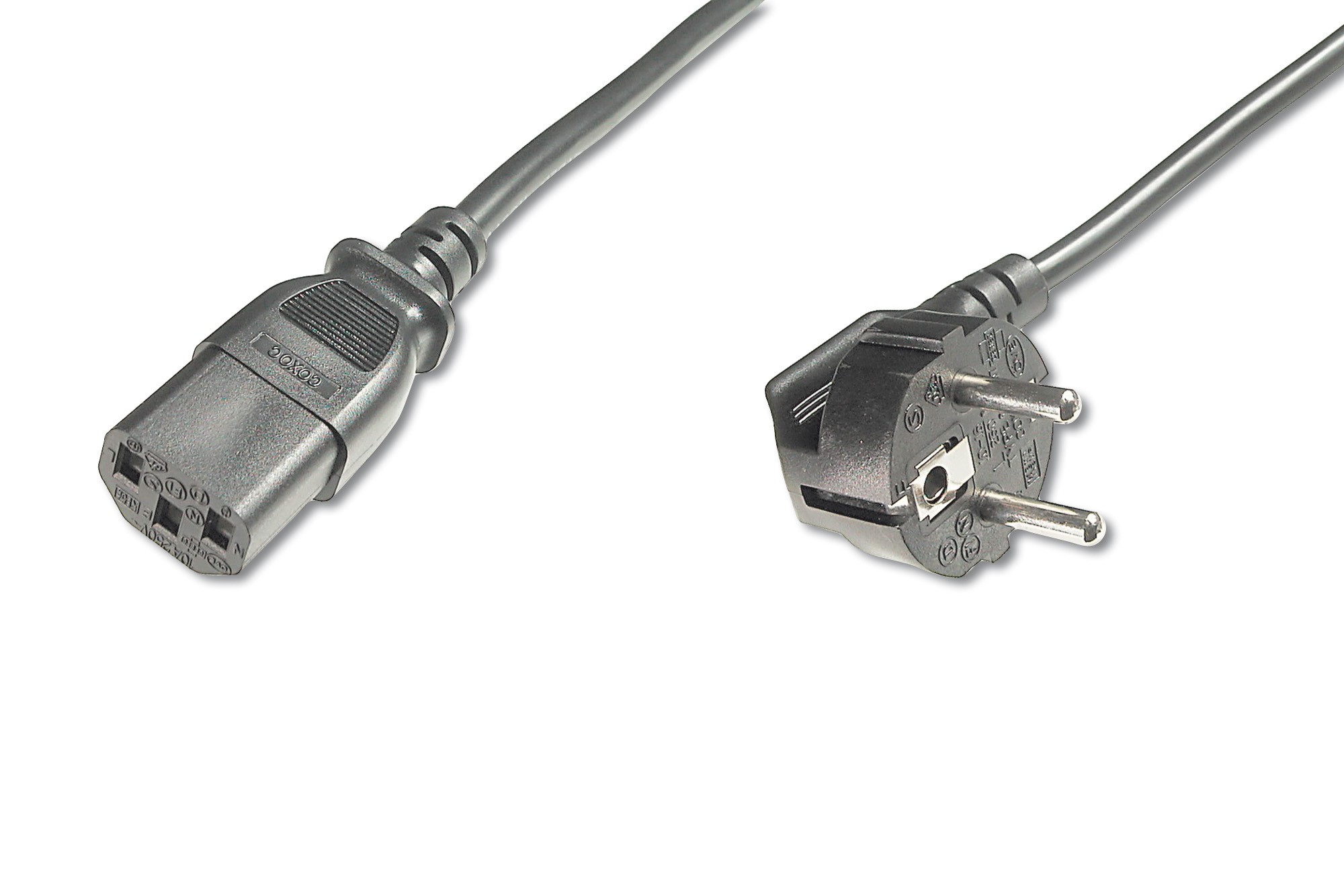 C13 to Schuko 3 x 0.75 90ø açılı - 1.8 Metre Siyah