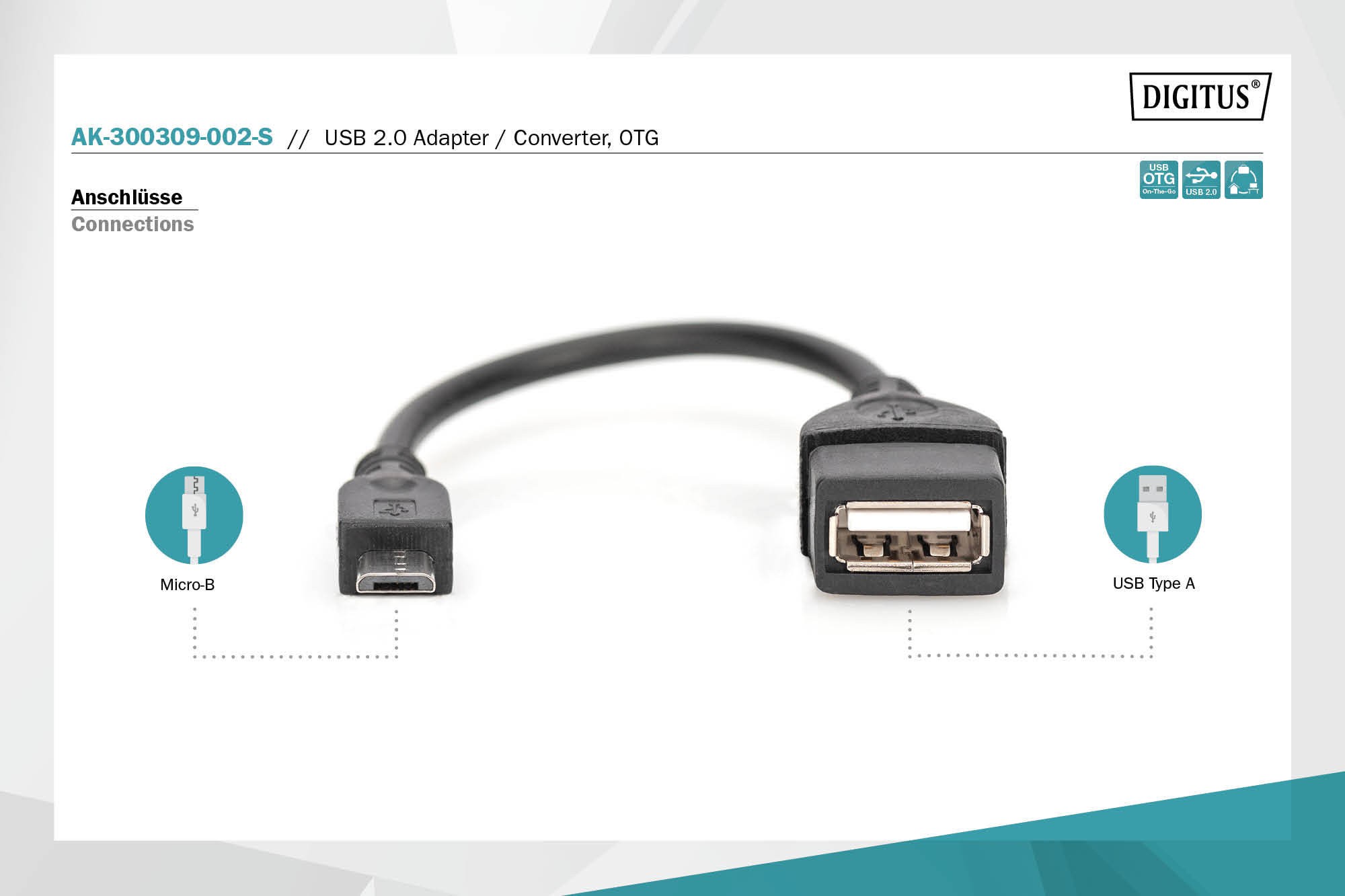 DIGITUS USB adaptör kablosu, OTG