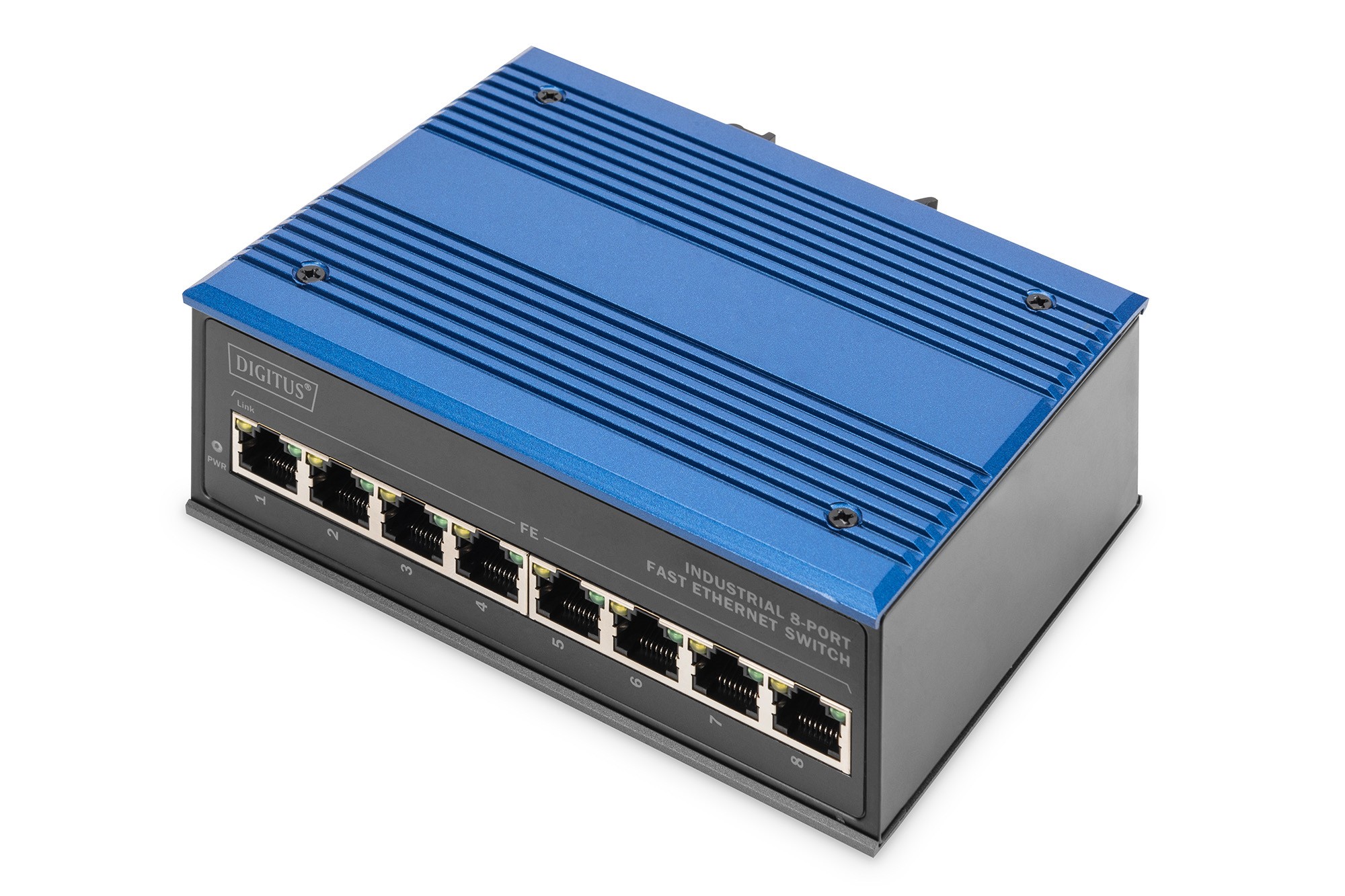 Digitus 8 Portlu Hızlı Ethernet Ağ Anahtarı, Endüstriyel, Yönetilmeyen, 1 RJ45 Uplink