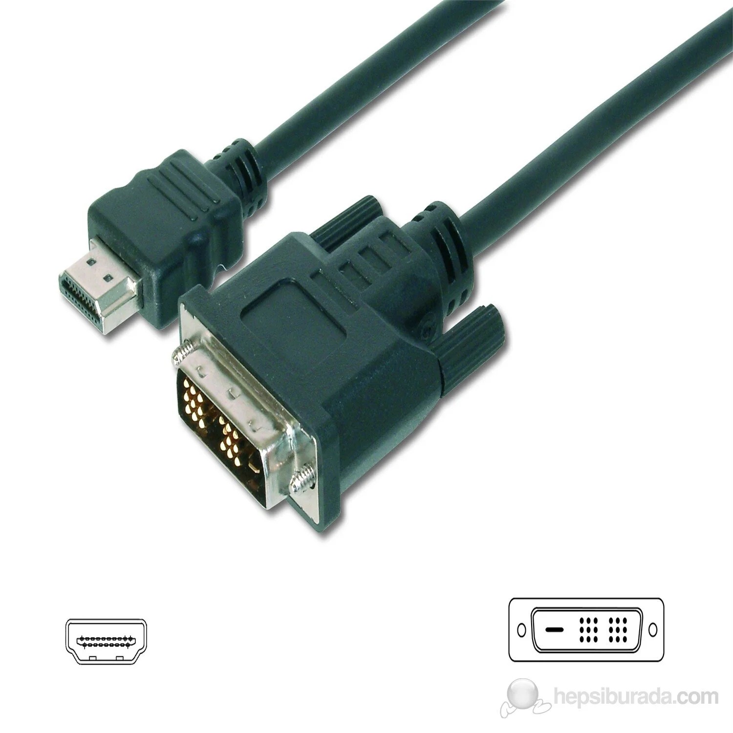 Digitus AK-330300-100-S  DVI - HDMI Kablo 10 Metre