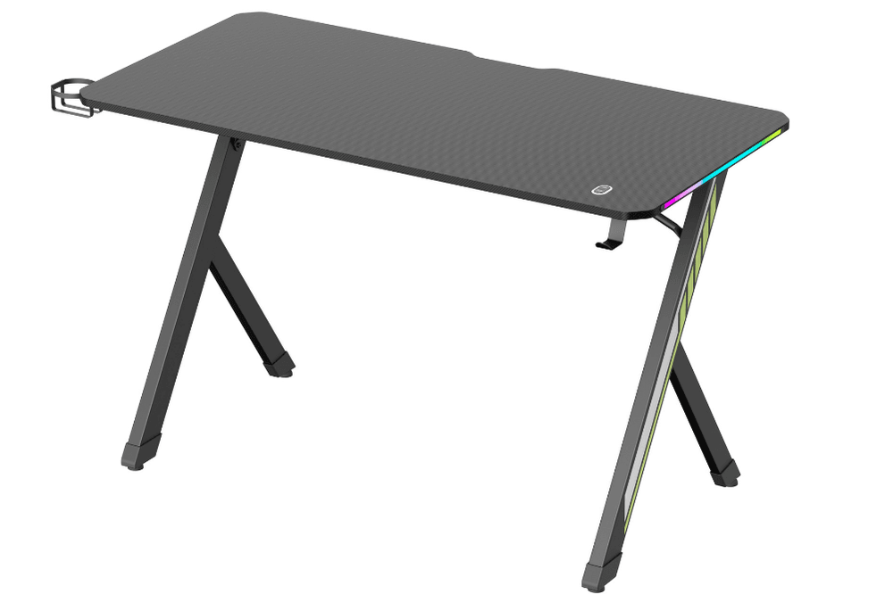 RGB Işıklı Oyuncu Masası – 120x60 cm | Kulaklık ve Bardaklık Dahil 