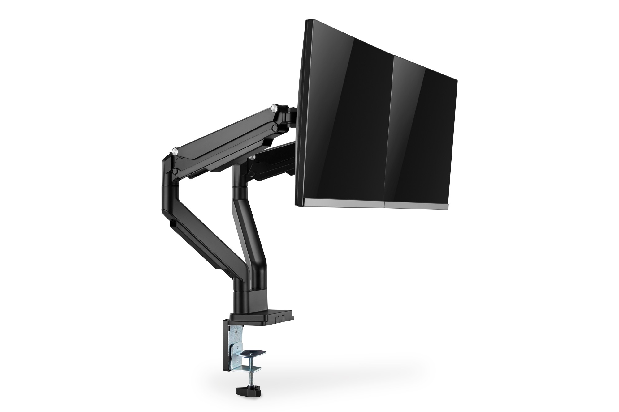 Gaz basınçlı yaya sahip sıkıştırmalı ikili monitör tutucu 17-32", 2 x 9 kg (maks.), siyah