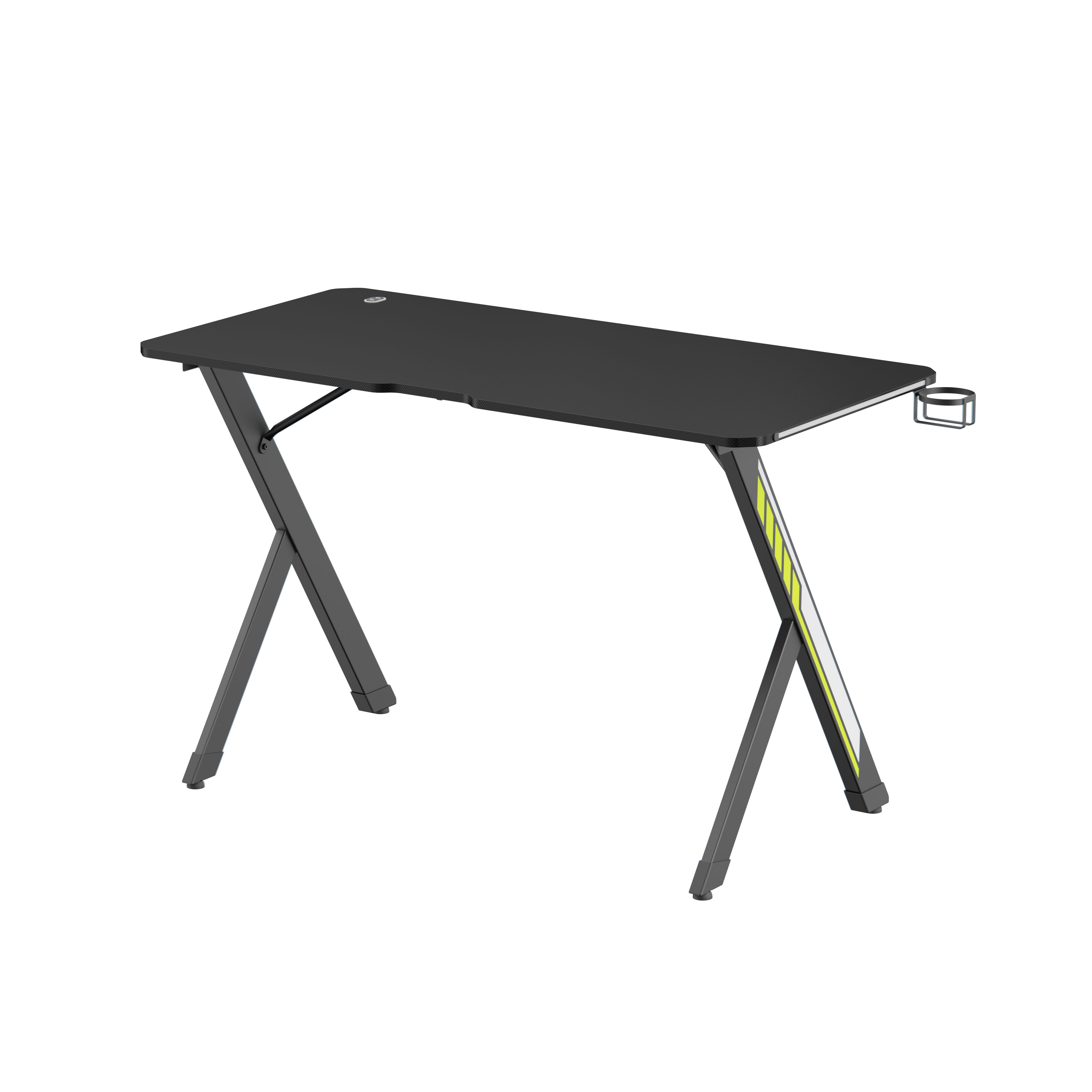 RGB Işıklı Oyuncu Masası – 120x60 cm | Kulaklık ve Bardaklık Dahil 