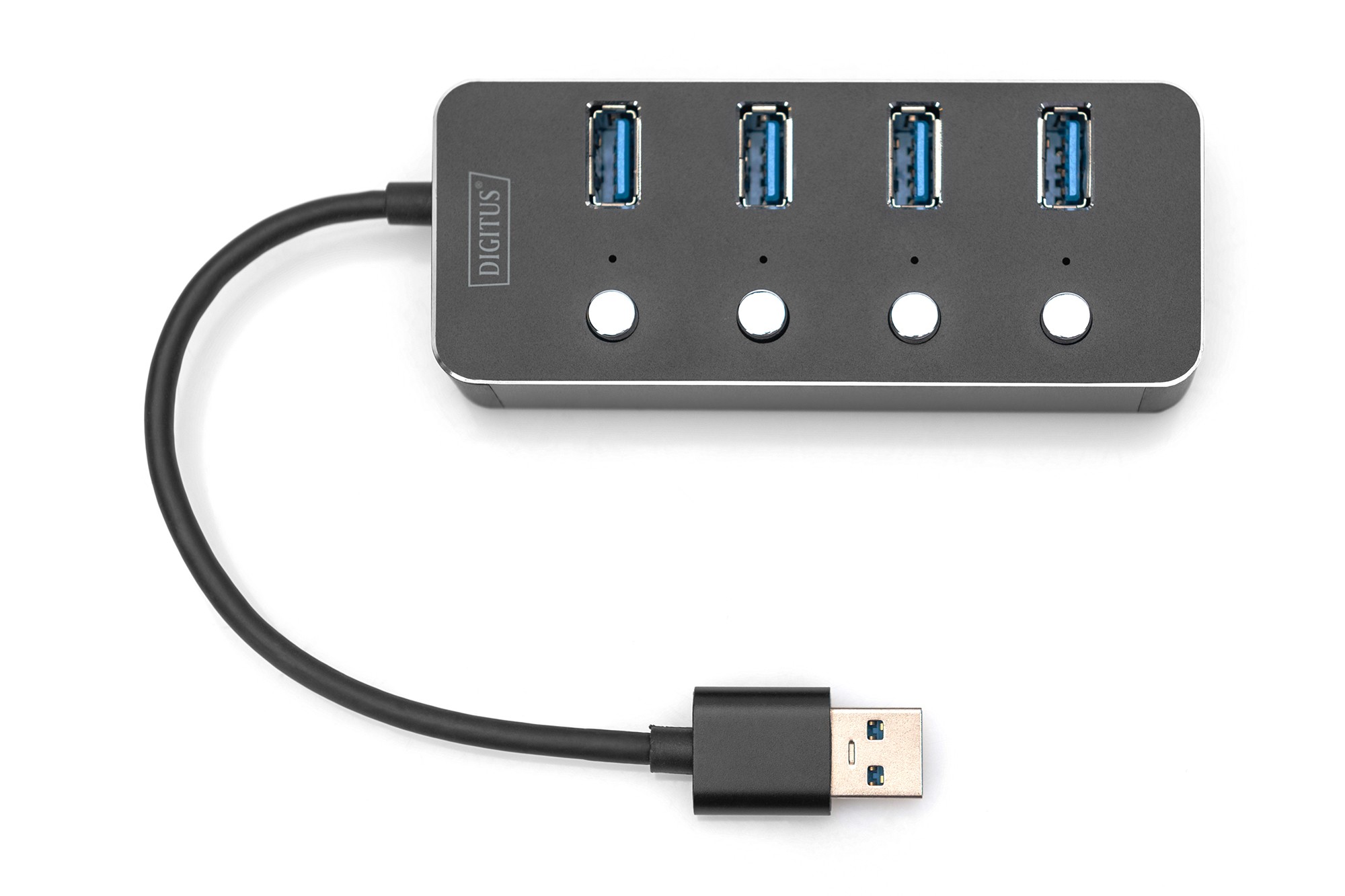 DIGITUS USB 3.0 Hub, 4 port, açılıp kapatılabilir, alüminyum gövde