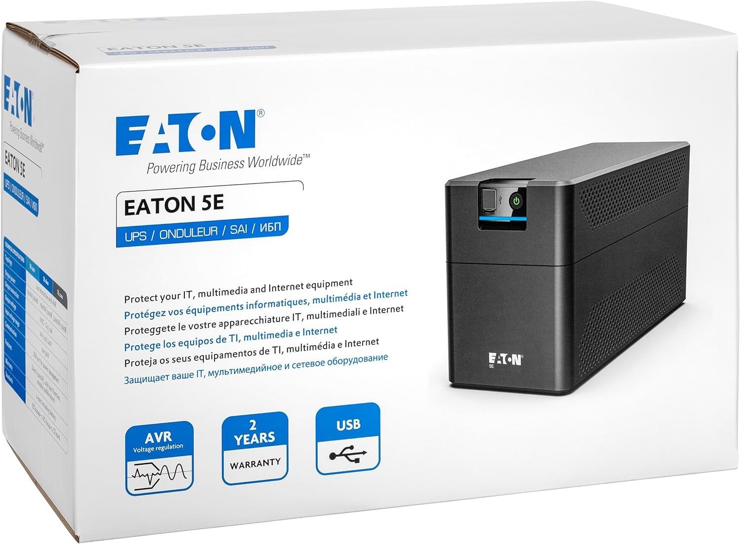 Eaton 5E900UD 900Va Line-Interactive UPS güç Kaynağı.Schuko cıkış.USB