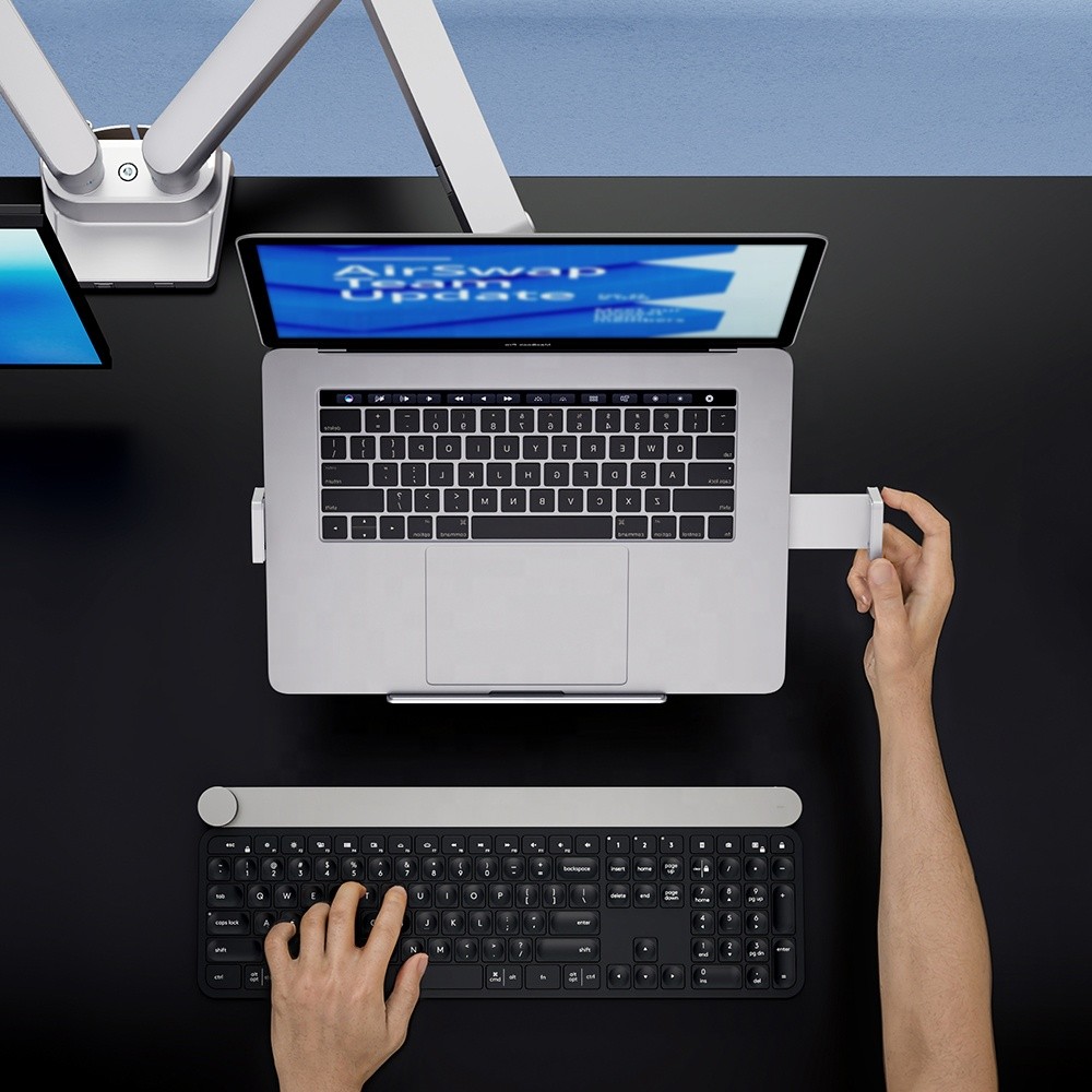 Monitör Koluna Takılabilen Dikey Laptop Tutucu Stand| 12” – 18” Arası | 9 kg Taşıma Kapasiteli
