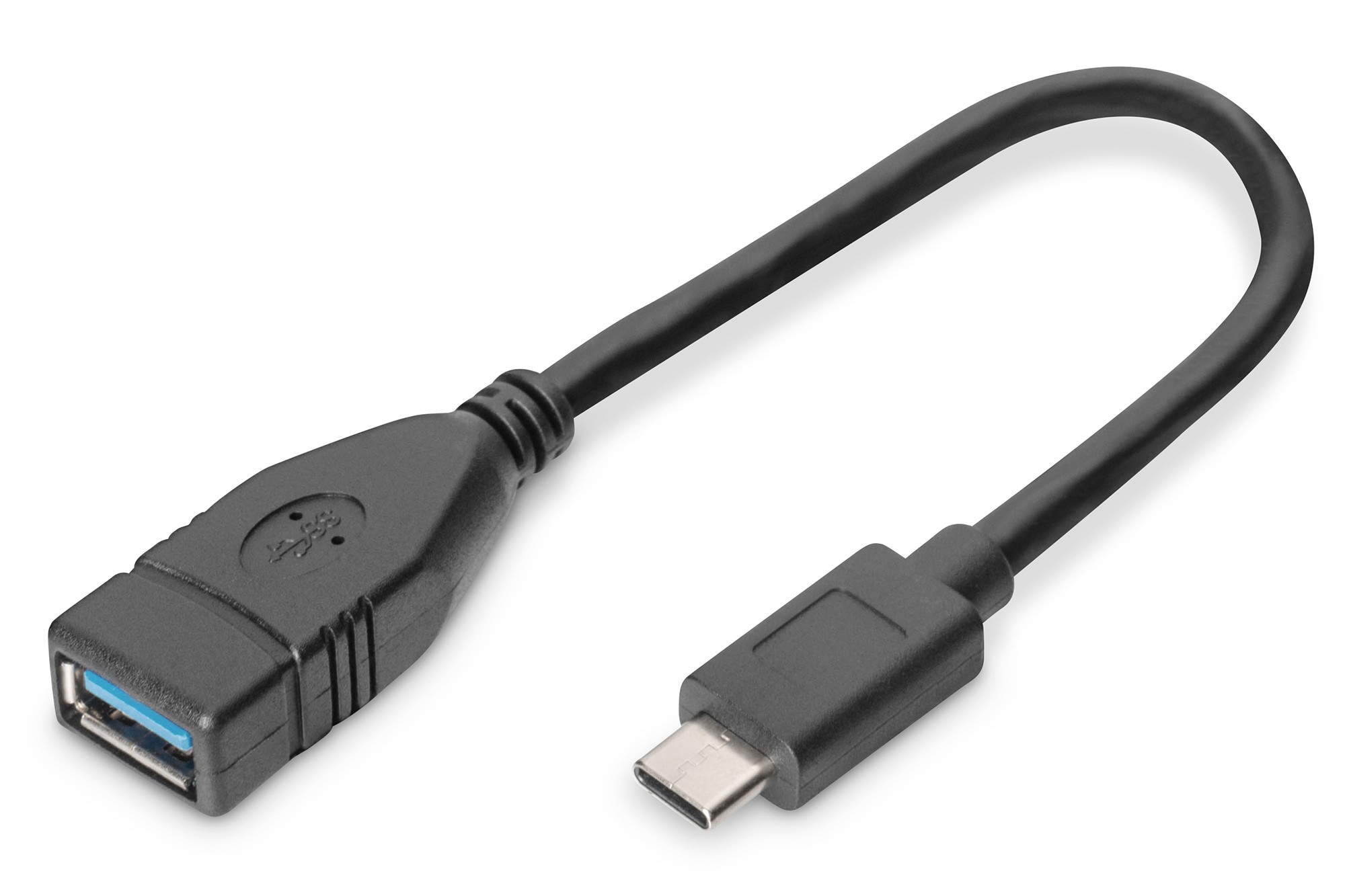 USB Tip-C adaptör kablosu, OTG, Tip-C - A St/Bu, 0.15m, 3A, 5GB, 3.0 sürümü, bw