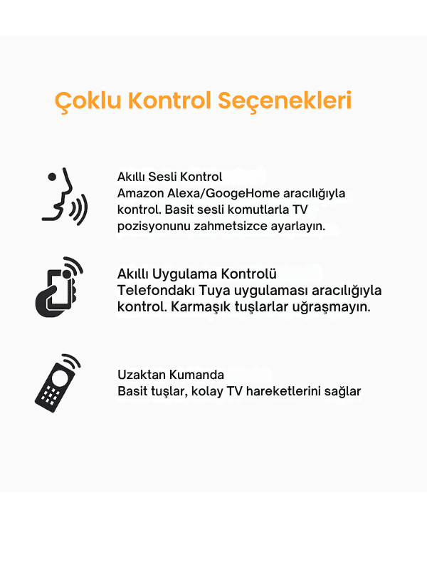 Motorlu Katlanır Tavan Tipi TV Askı Aparatı (37"-75") – Akıllı Uzaktan Kumandalı