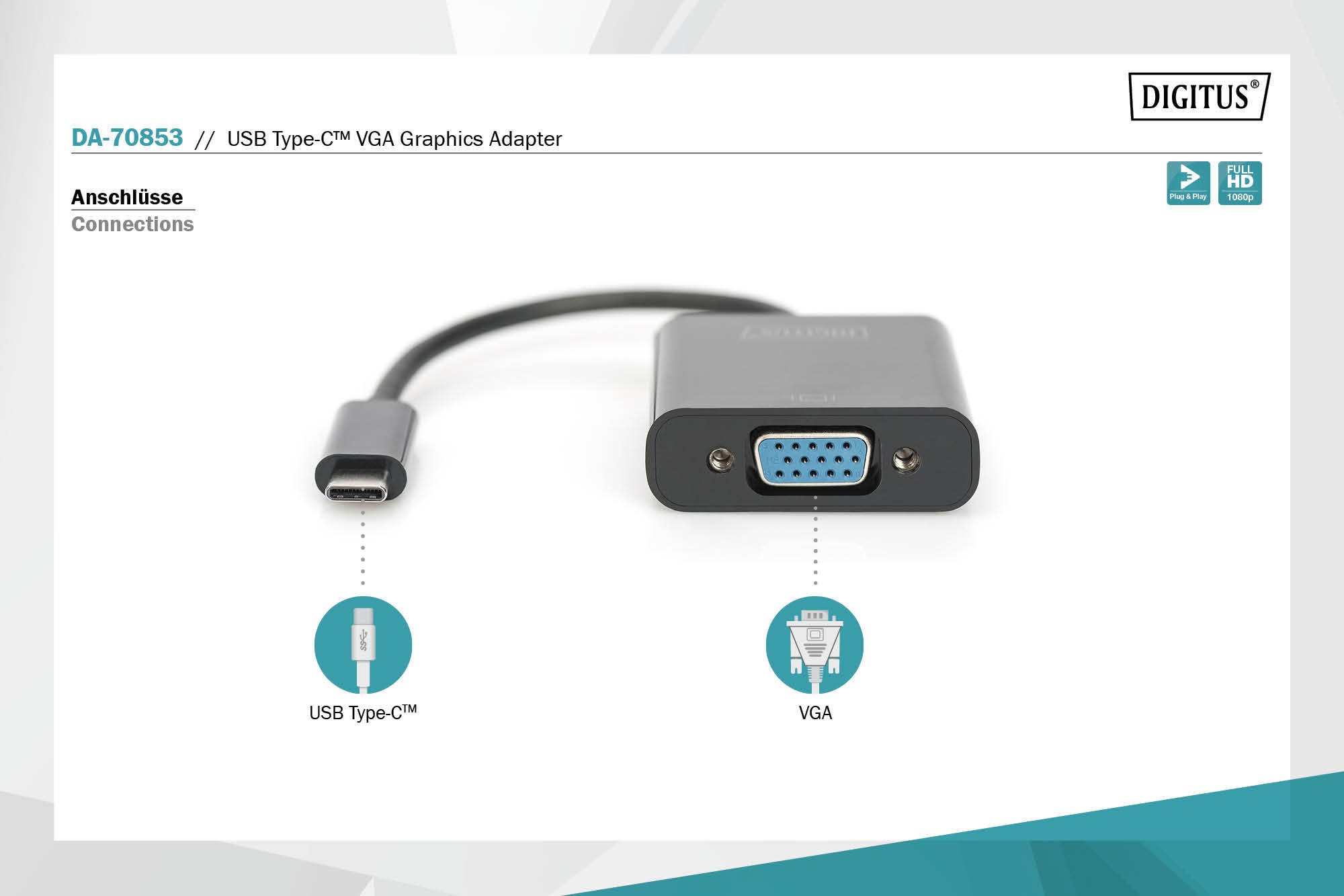 Dıgıtus USB Type-C™ VGA Grafik Adaptörü