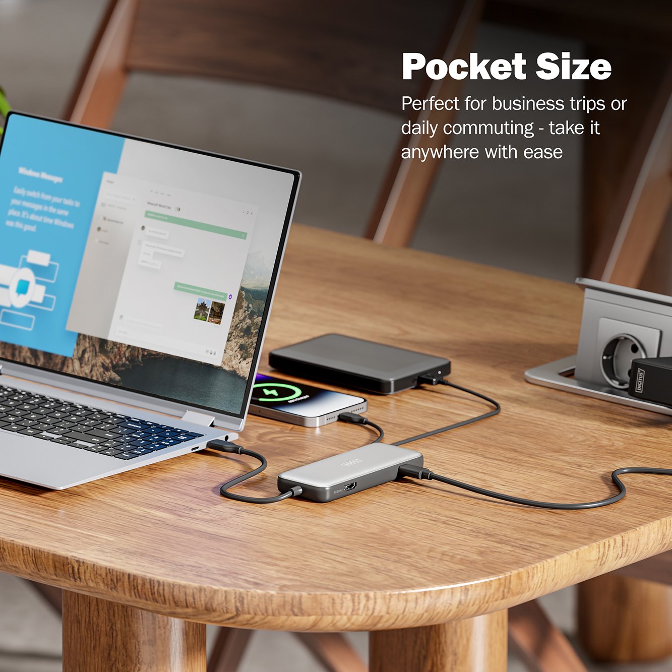 DIGITUS USB-C Docking Statio 3.2 Gen 2 bağlantı noktası (10 Gbit/s),7 Port
