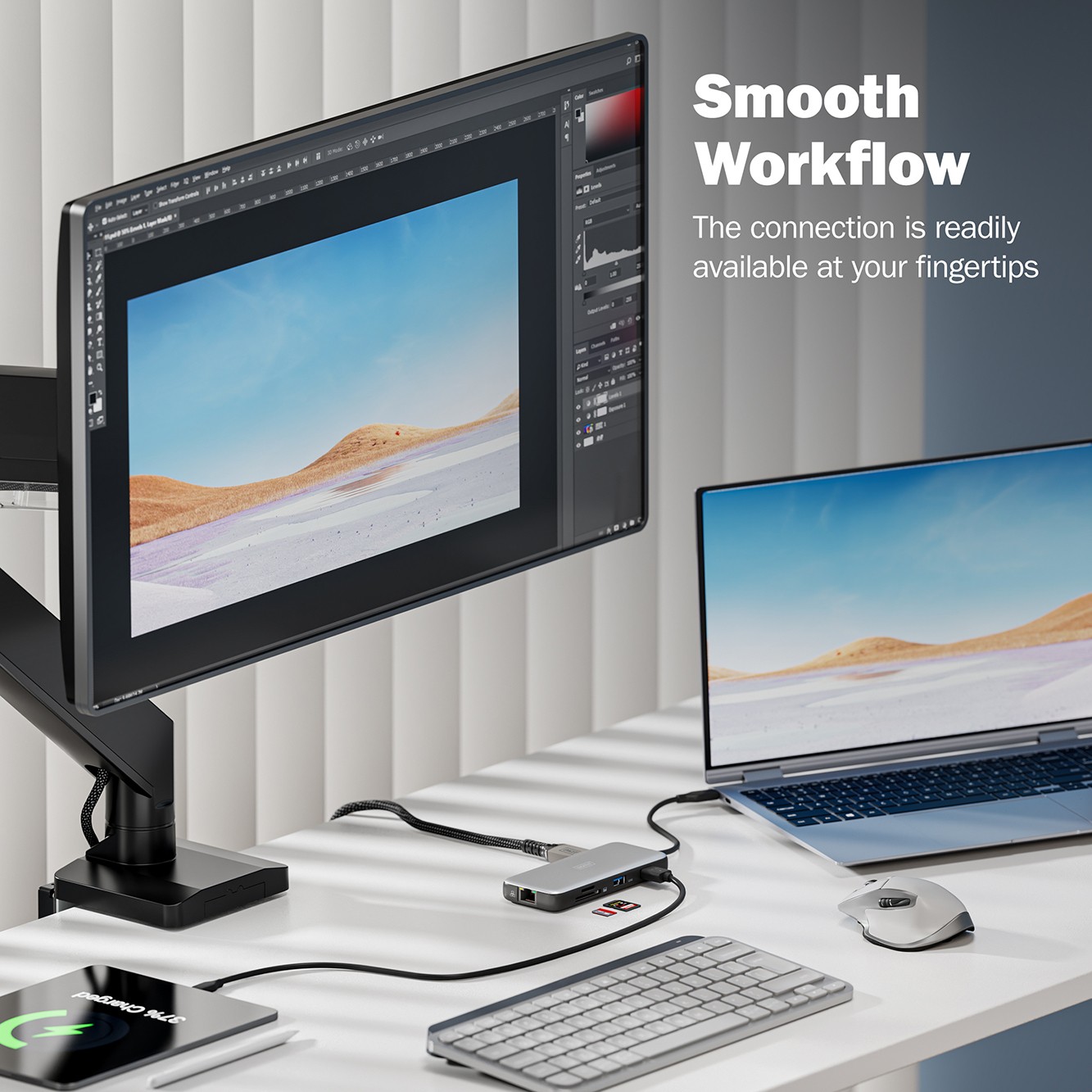 DIGITUS USB-C Docking Statio 3.2 Gen 2 bağlantı noktası (10 Gbit/s),7 Port