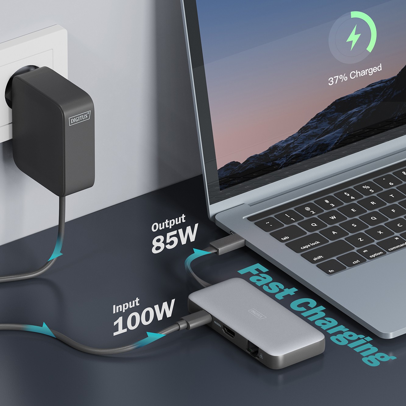 DIGITUS USB-C Seyahat Tipi Docking Station, 7-Port