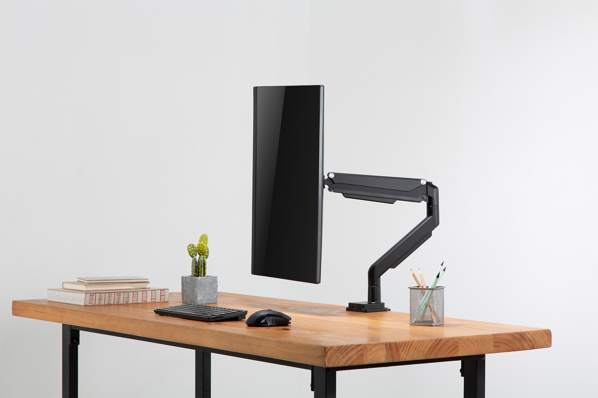 Tekli, gaz basınçlı yaya sahip sıkıştırmalı monitör tutucu 17-32", 9 kg (maks.), siyah