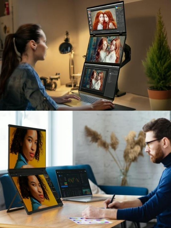 Vesamax Mobil Katlanıp Taşınılabilir İkili Harici Monitör 15.6" 1080P (Full Hd)