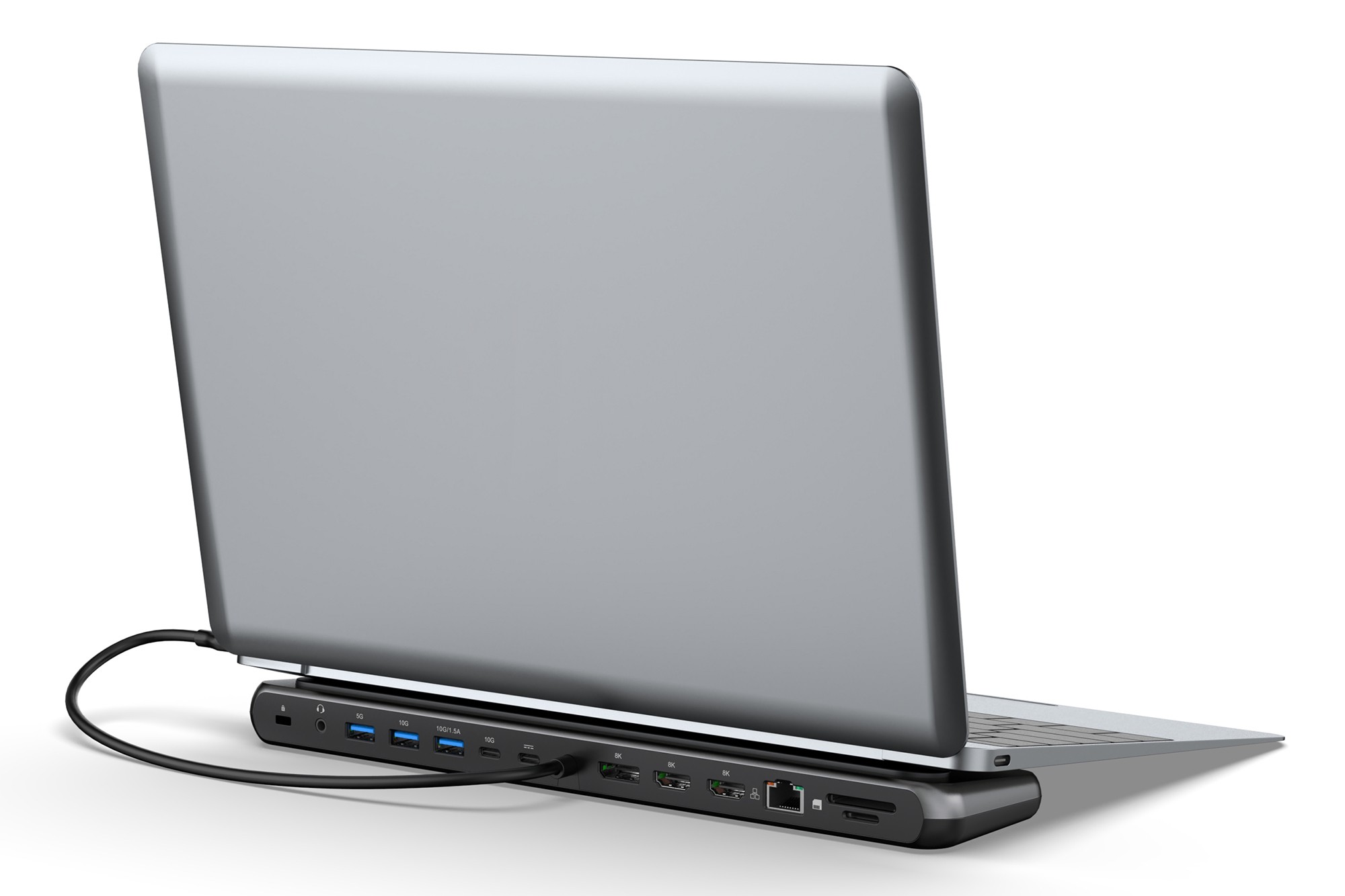 Digitus DA-70919 USB-C 8K 12 Port Bağlantı İstasyonu | 2x HDMI, 1x DP, 3x USB-A, USB-C, RJ45, PD, SD/MicroSD, Ses Çıkışı