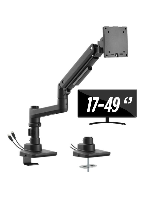 Tekli Ultran Geniş Monitör Kolu 17 "-49" 20kg TYP-C / USB çıkışlı