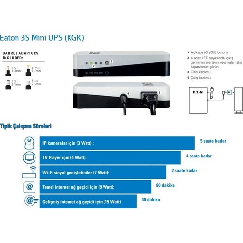 Eaton 3S Mini UPS 36W Li-Ion(Modem,Switch,IP Kamera için)