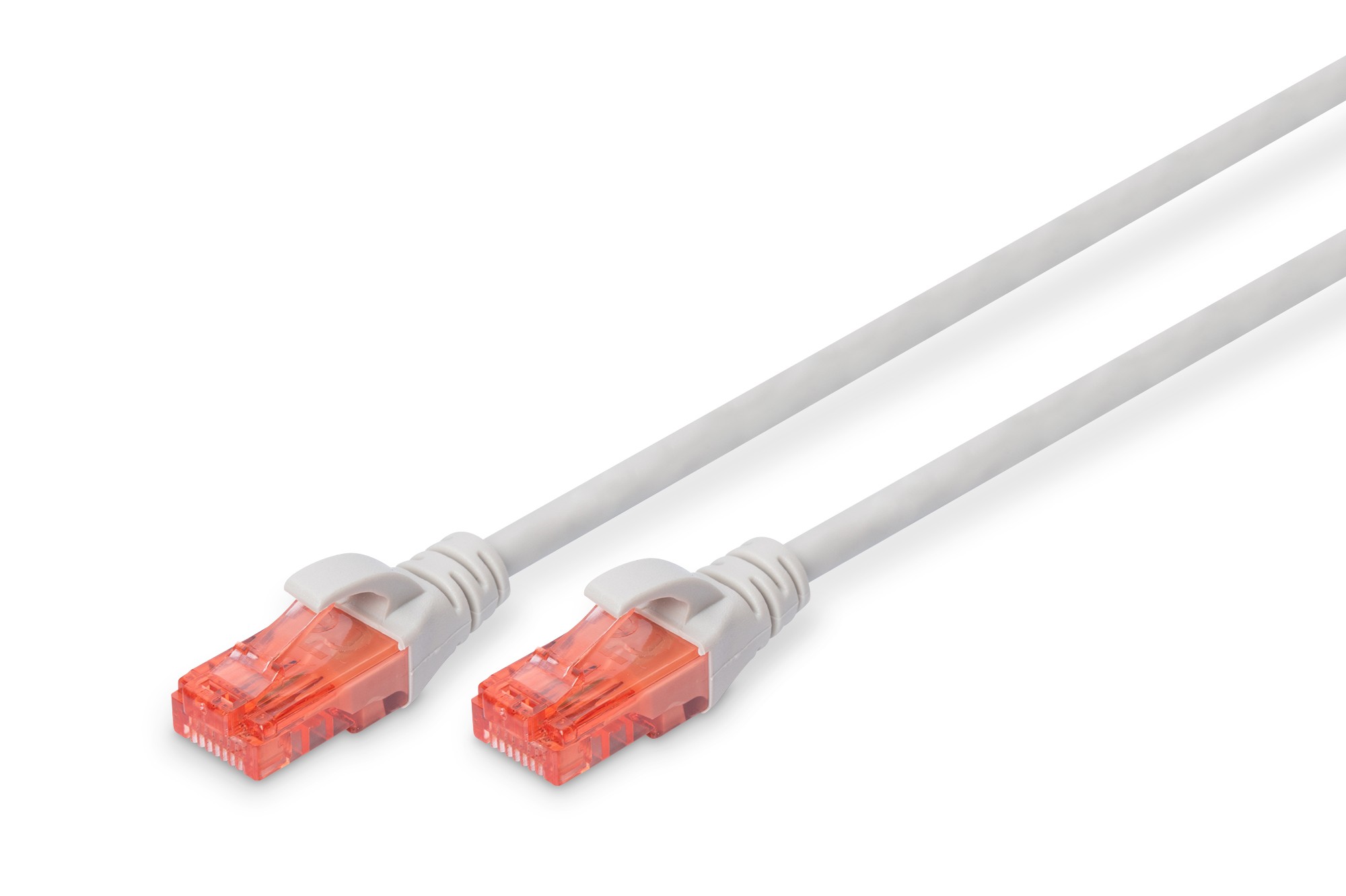 CAT 6 U-UTP bağlantı kablosu, bakır, LSZH AWG 26/7, uzunluk 2 m, gri renk
