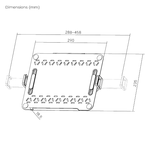 Monitör Koluna Takılabilen Dikey Laptop Tutucu Stand| 12” – 18” Arası | 9 kg Taşıma Kapasiteli