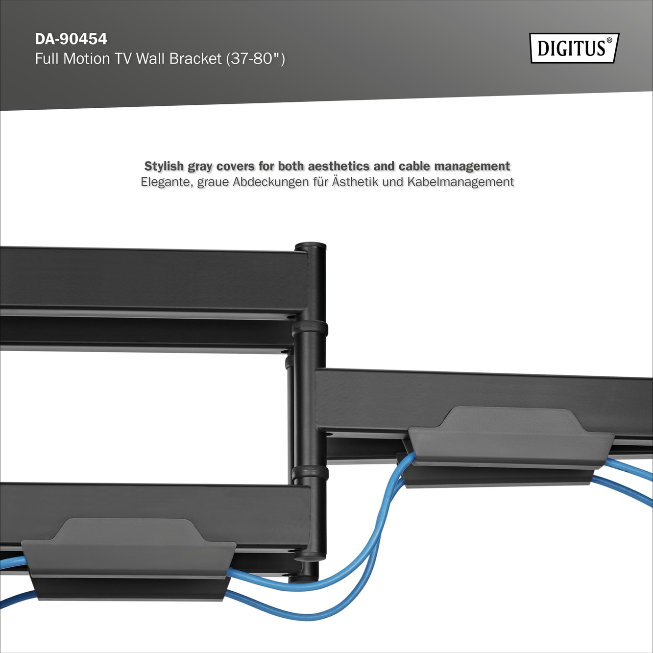 Tam hareketli TV duvar tutucusu 37-80", 60 kg Taşıma Kapasitesi