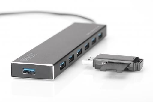 Dıgıtus USB 3.0 7 Portlu Çoklayıcı Adaptörlü