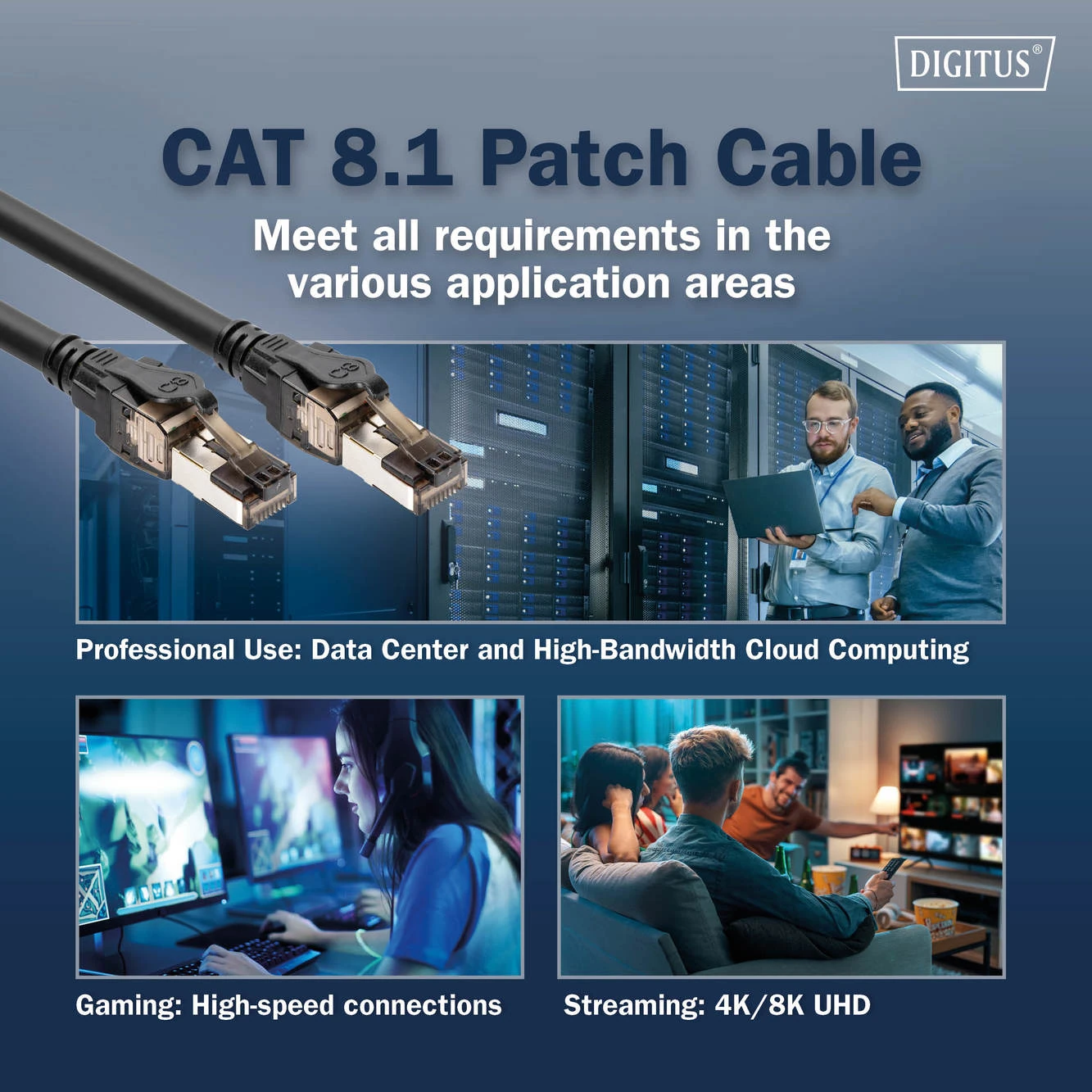 CAT 8.1 Ultra Hızlı Ethernet Kablo – 3 Metre S/FTP (40Gbps / 2000 MHz)