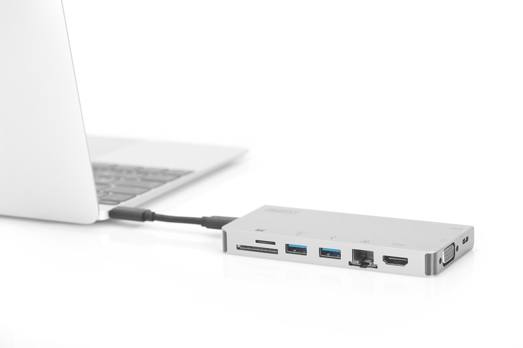 USB-C Çok Portlu İstasyon, 8 Port 2x Video, 2x USB-C, 2x USB3.0, RJ45,2x kart okuyucu