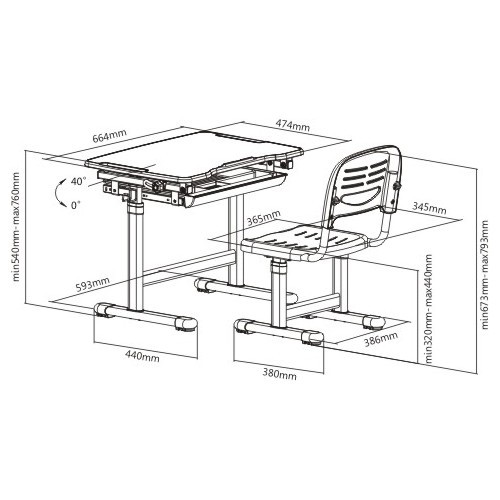 Ayarlanabilir Ergonomik Çoçuk Aktivite Masası (3-10 Yaş Pembe Renk)