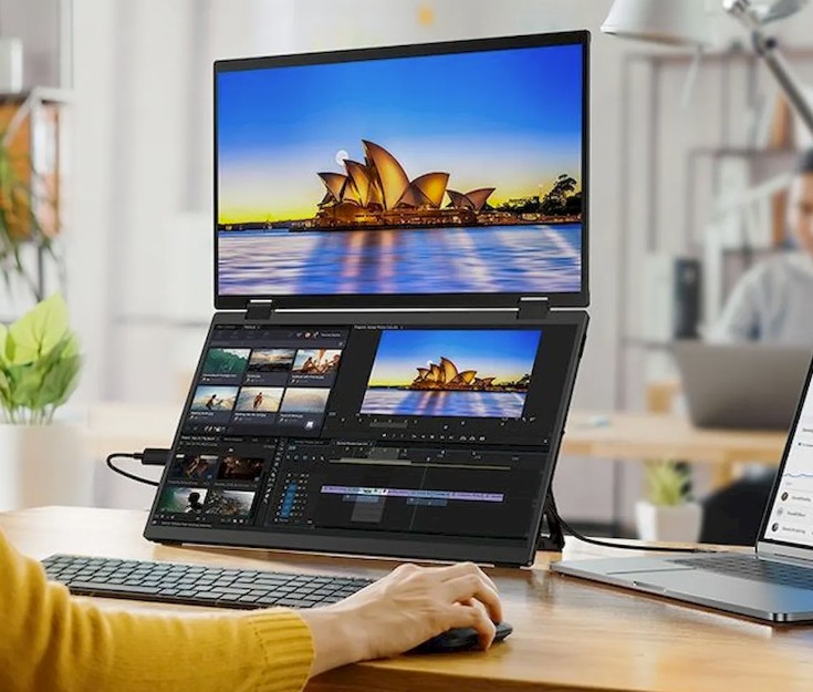 Vesamax Mobil Katlanıp Taşınılabilir İkili Harici Monitör 15.6" 1080P (Full Hd)