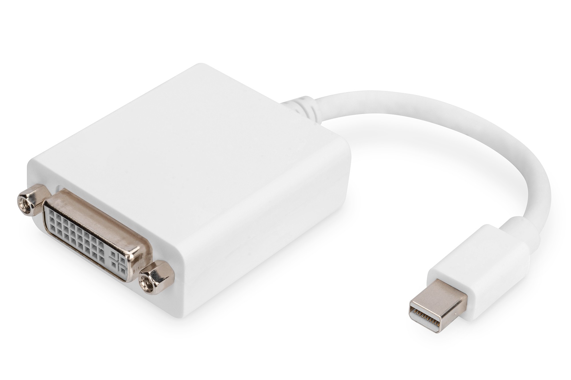 DisplayPort adaptör kablosu, mini DP - DVI (24+5) St/Bu, 0,15 m, DP 1.1a uyumlu, CE, we