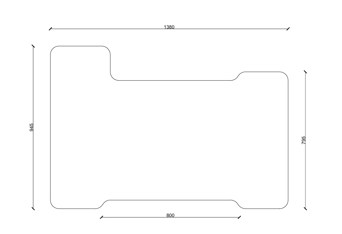 Özel Tasarım MDF Masa Tablası 70 x 140 cm