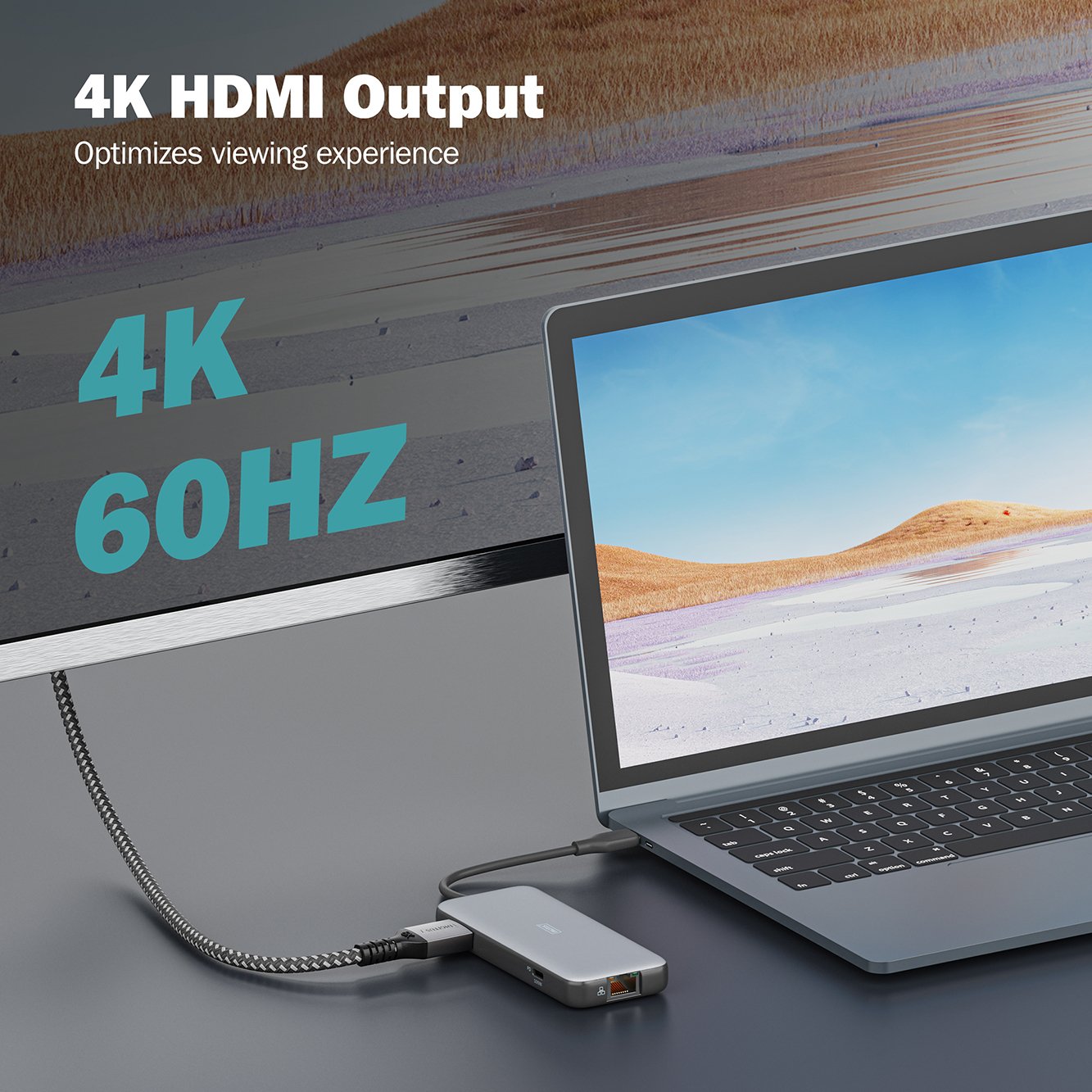 DIGITUS USB-C Docking Statio 3.2 Gen 2 bağlantı noktası (10 Gbit/s),7 Port