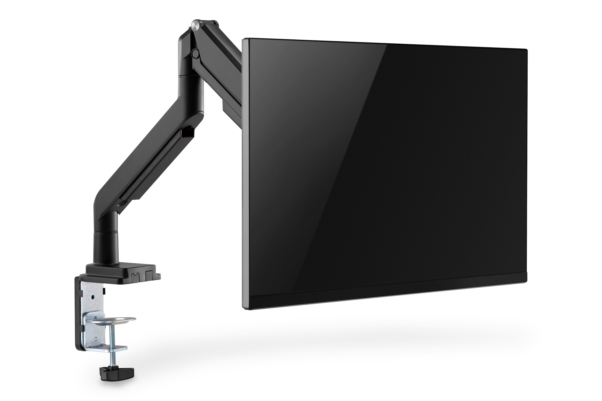 Tekli, gaz basınçlı yaya sahip sıkıştırmalı monitör tutucu 17-32", 9 kg (maks.), siyah