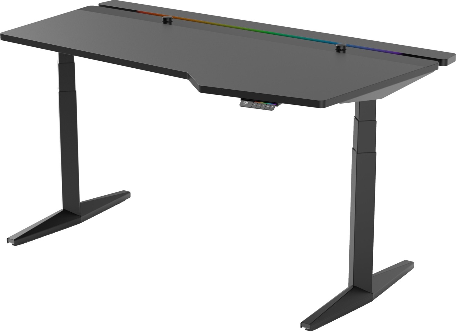 Bibus Siyah Rgb Işıklı Çift Motor Elektrikli Yükseklik Ayarlı Oyuncu Masası (Masa Dahil)