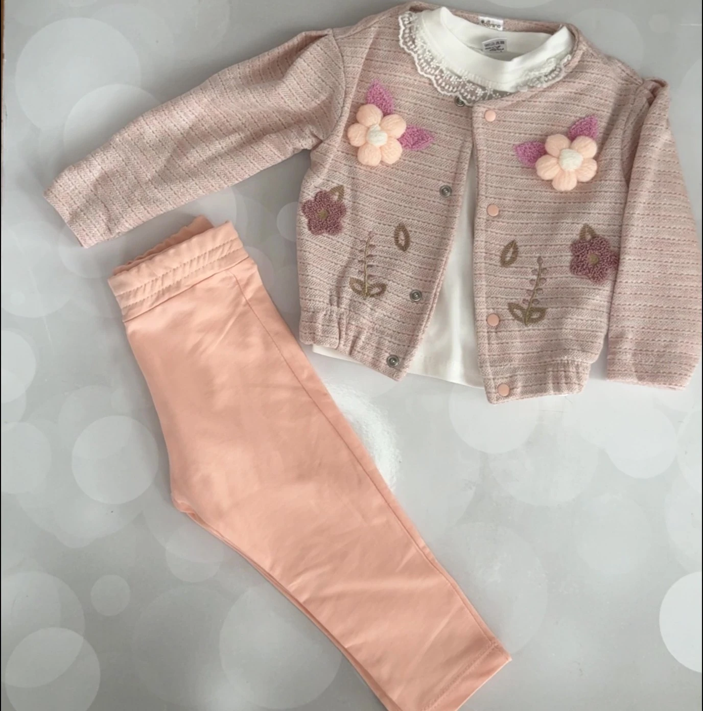 SOMON RENGİ KIZ CEKET PANTOLON TAKIMI - SOMON