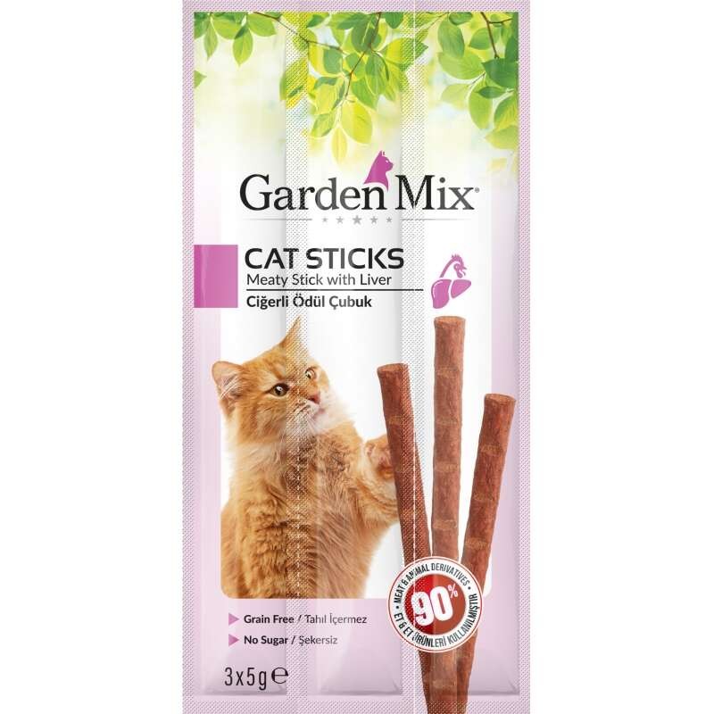 Cat Sticks Ciğerli Tahılsız Kedi Ödül Çubuğu 3*5 gr