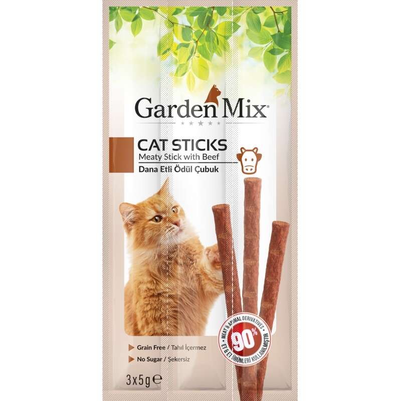 Cat Sticks Dana Etli Tahılsız Kedi Ödül Çubuğu 3*5 gr