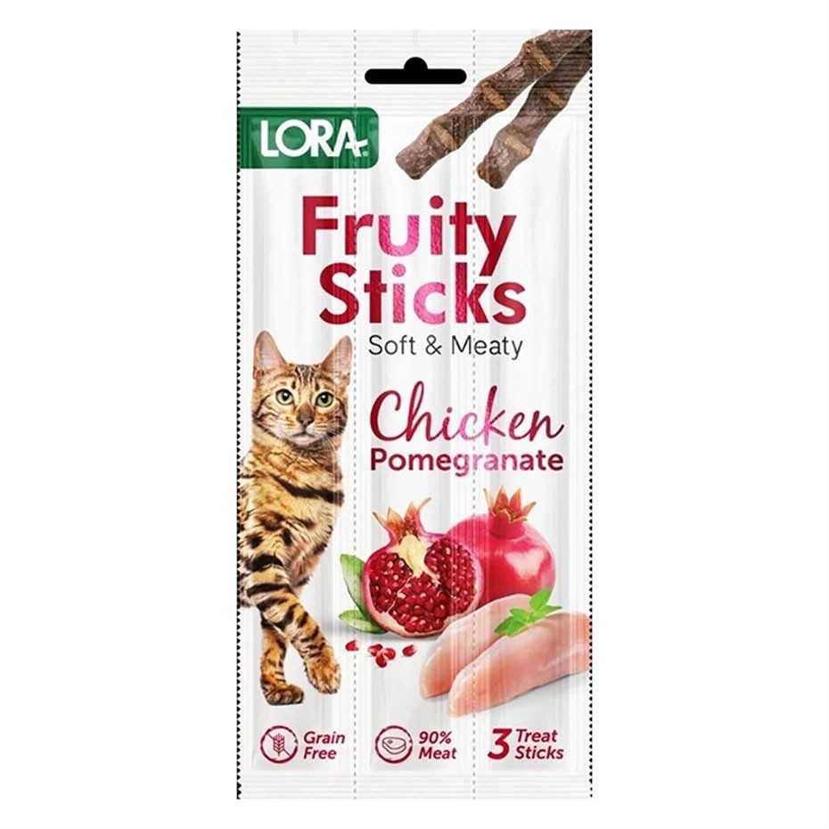 Fruity Sticks Tavuklu ve Narlı Kedi Ödül Çubuğu 3x5 gr